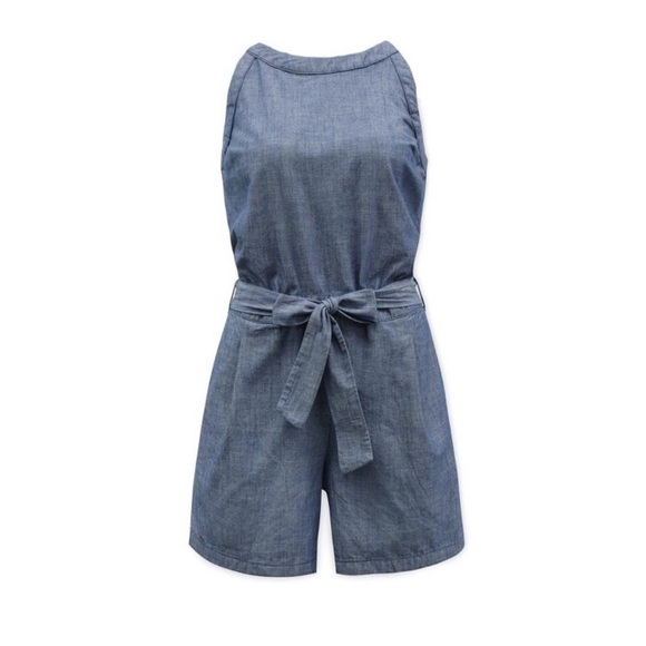 Hope & Henry Pants - NWOT Hope & Henry Blue Denim chambray Sleeveless Romper size 6